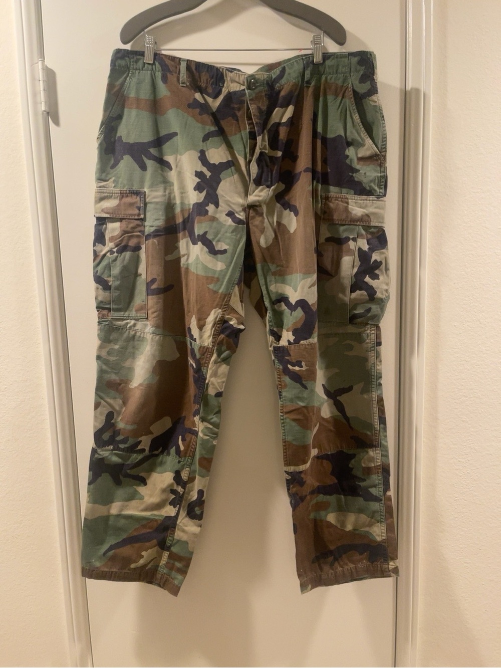 Vintage US Army Woodland Camo BDU Cargo Pants XL Regular Military Ripstop
